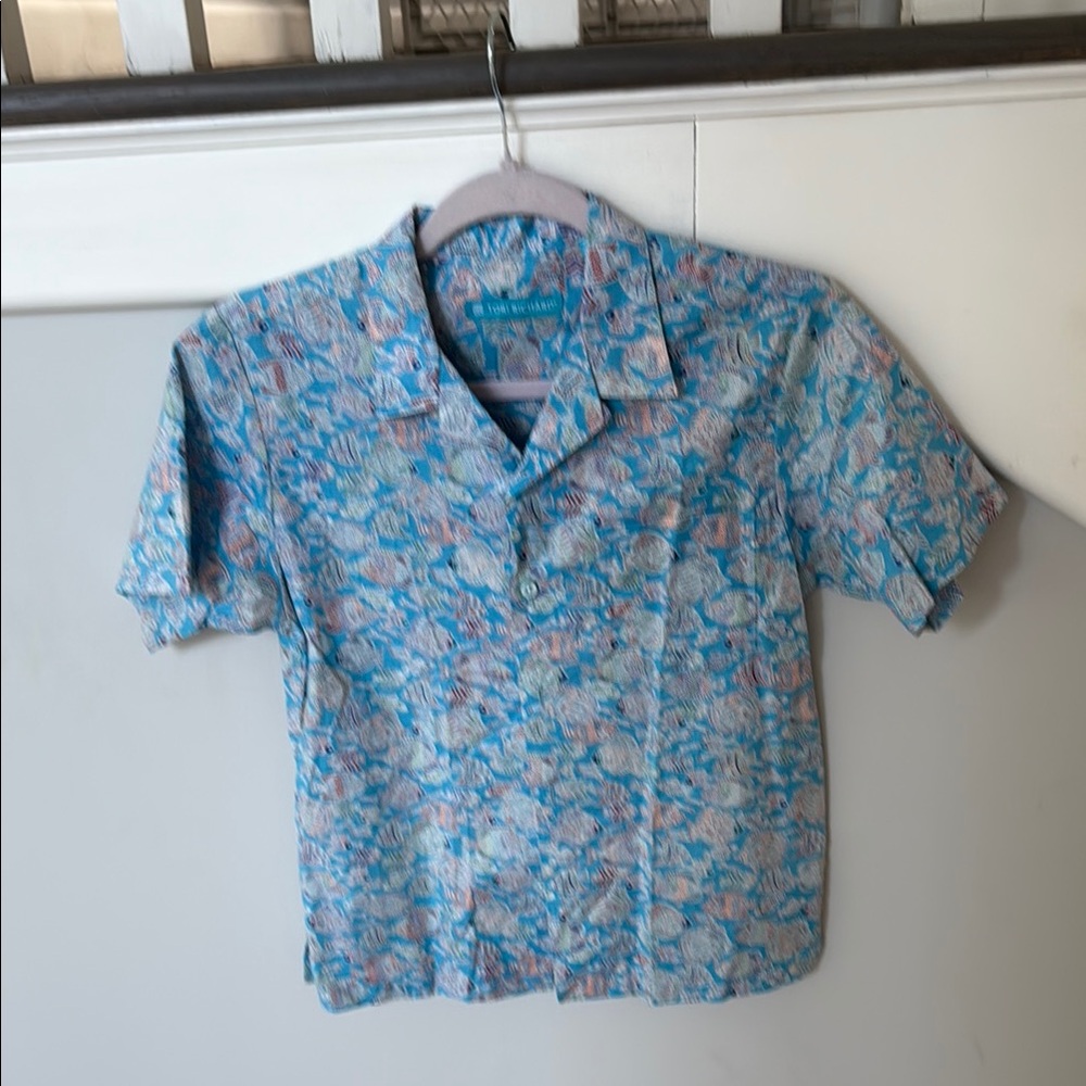 Tori Richard Blue and Pink pattern Button Down Shirt